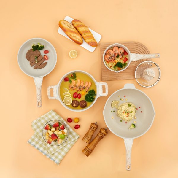 7pcs Non stick cookware set,ceramic coated kawali,frying pan,sauce pan,soup pot,wok,Suitable All Stoves - Image 2