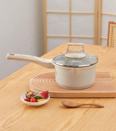 16cm non stick milk pot, Ceramic Coating, BPA Free，Baby Food Cooking Pot 、 breakfast pot，Sauce pot, small soup pot, suitable for all stoves