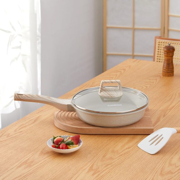20cm Ceramic Titanium non stick frying pan,With Lid ,Suitable all stoves