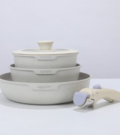 5pcs nonstick cookware set detachable handle save space Suitable all stoves