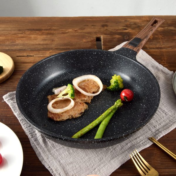 28cm Black color with white dots non stick frying pan detachable handle  Suitable all stoves - Image 2