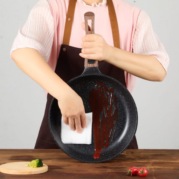 28cm Black color with white dots non stick frying pan detachable handle  Suitable all stoves - Image 3