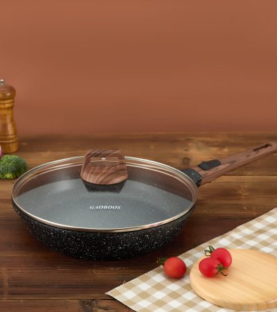 28cm Black color with white dots non stick frying pan detachable handle  Suitable all stoves