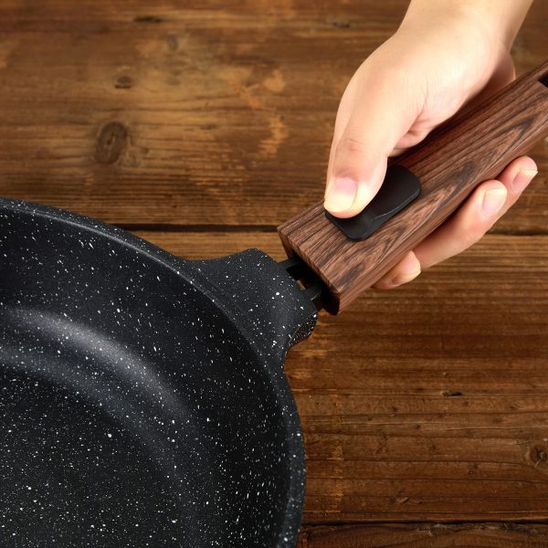 28cm Black color with white dots non stick frying pan detachable handle  Suitable all stoves - Image 7