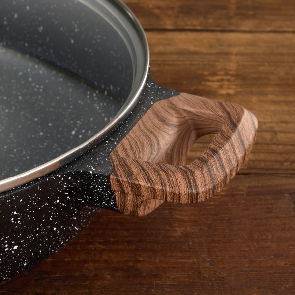 28cm Black color with white dots non stick soup pot,With Lid ,Suitable all stoves - Image 3