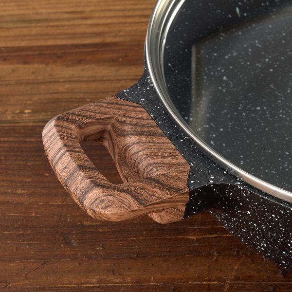 28cm Black color with white dots non stick soup pot,With Lid ,Suitable all stoves - Image 5