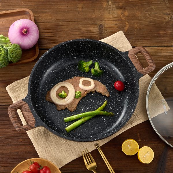 28cm Black color with white dots non stick soup pot,With Lid ,Suitable all stoves - Image 8