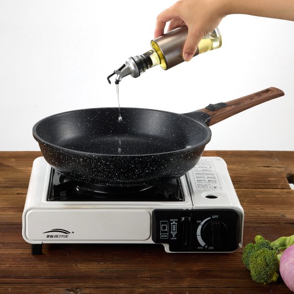 28cm Black color with white dots non stick frying pan detachable handle  Suitable all stoves - Image 9